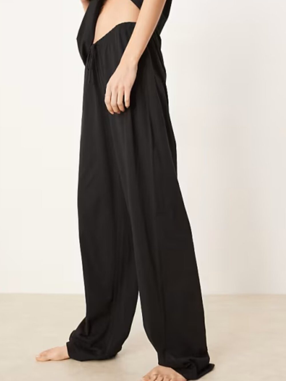 ASOS DESIGN Tall mix & match cotton pyjama trouser in black In Size UK 18 NWT